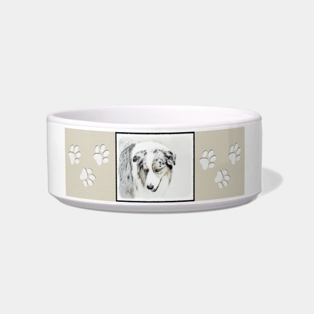 オーストラリア絵画シェパードのオリジナルドッグアート ボウル (右)