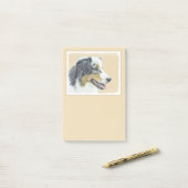 オーストラリア絵画シェパードのオリジナルドッグアート ポストイット (デスク上)