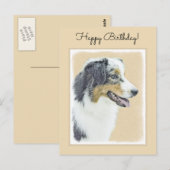 オーストラリア絵画シェパードのオリジナルドッグアート ポストカード (正面/裏面)