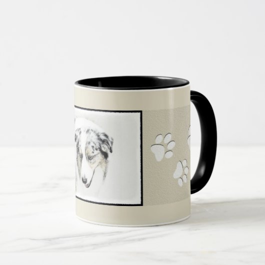 オーストラリア絵画シェパードのオリジナルドッグアート マグカップ (正面右)