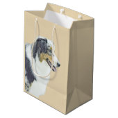 オーストラリア絵画シェパードのオリジナルドッグアート ミディアムペーパーバッグ (裏面アングル)