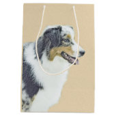 オーストラリア絵画シェパードのオリジナルドッグアート ミディアムペーパーバッグ (裏面)