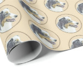 オーストラリア絵画シェパードのオリジナルドッグアート ラッピングペーパー (ロールコーナー)