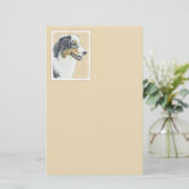 オーストラリア絵画シェパードのオリジナルドッグアート 便箋 (スタンド正面)