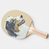 オーストラリア絵画シェパードのオリジナルドッグアート 卓球ラケット (横)