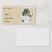 オーストラリア絵画シェパードのオリジナルドッグアート 名刺 (正面/裏面)