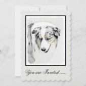 オーストラリア絵画シェパードのオリジナルドッグアート 招待状 (正面)