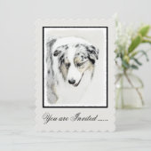 オーストラリア絵画シェパードのオリジナルドッグアート 招待状 (スタンド正面)