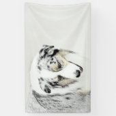 オーストラリア絵画シェパードのオリジナルドッグアート 横断幕 (縦)