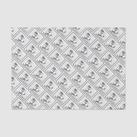 オーストラリア絵画シェパードのオリジナルドッグアート 薄葉紙 (正面)