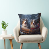 オーストラリア羊飼いの雪そりのクリスマスデコール クッション (椅子)