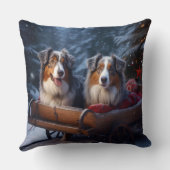 オーストラリア羊飼いの雪そりのクリスマスデコール クッション (裏面)