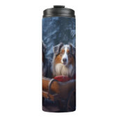 オーストラリア羊飼いの雪そりのクリスマスデコール タンブラー (正面)