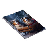 オーストラリア羊飼いの雪そりのクリスマスデコール ノートブック (右側)