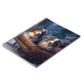 オーストラリア羊飼いの雪そりのクリスマスデコール ノートブック (左側)