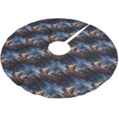 オーストラリア羊飼いの雪そりのクリスマスデコール ブラッシュドポリエステルツリースカート (アングル)