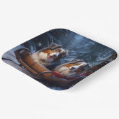 オーストラリア羊飼いの雪そりのクリスマスデコール ペーパープレート (傾斜あり)