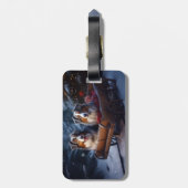 オーストラリア羊飼いの雪そりのクリスマスデコール ラゲッジタグ (裏面縦)