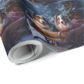 オーストラリア羊飼いの雪そりのクリスマスデコール ラッピングペーパー (ロールコーナー)