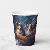 オーストラリア羊飼いの雪そりのクリスマスデコール 紙コップ