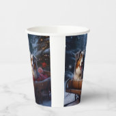 オーストラリア羊飼いの雪そりのクリスマスデコール 紙コップ (左)