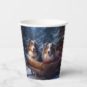 オーストラリア羊飼いの雪そりのクリスマスデコール 紙コップ