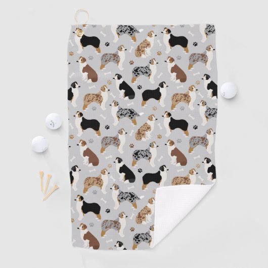 オーストラリア羊飼いの骨と足 ゴルフタオル (インサイチュ)