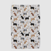 オーストラリア羊飼いの骨と足 ゴルフタオル (正面)