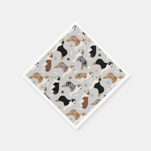 オーストラリア羊飼いの骨と足 スタンダードカクテルナプキン (角)