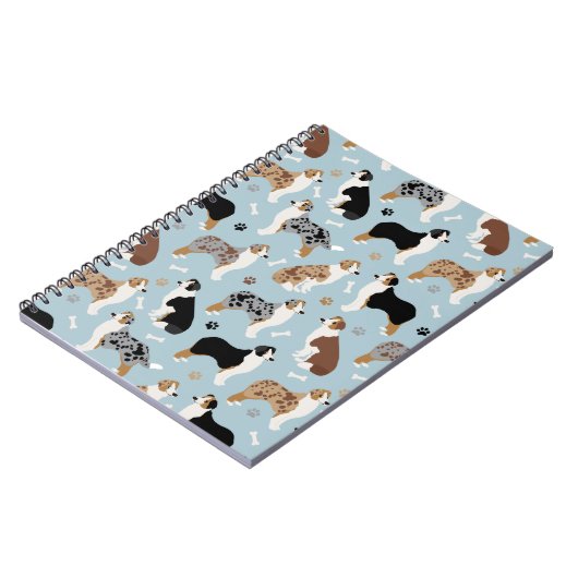 オーストラリア羊飼いの骨と足 ノートブック (左側)