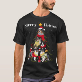 オーストラリア羊飼いオーストラリアのクリスマスツリークリスマス犬 Tシャツ