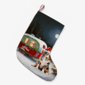 オーストラリア羊飼いキャラバンクリスマスアドベンチャー スモールクリスマスストッキング (正面 (吊り時))