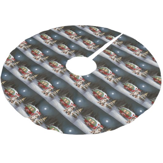 オーストラリア羊飼いキャラバンクリスマスアドベンチャー ブラッシュドポリエステルツリースカート (アングル)