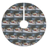 オーストラリア羊飼いキャラバンクリスマスアドベンチャー ブラッシュドポリエステルツリースカート (正面)