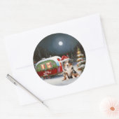 オーストラリア羊飼いキャラバンクリスマスアドベンチャー ラウンドシール (封筒)