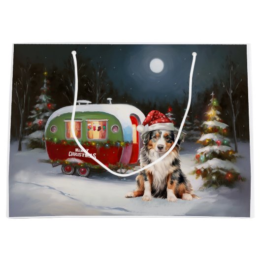 オーストラリア羊飼いキャラバンクリスマスアドベンチャー ラージペーパーバッグ (正面)