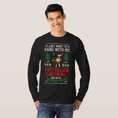 オーストラリア羊飼いクリスマスドッグパピーズクリスマス Tシャツ (正面フル)