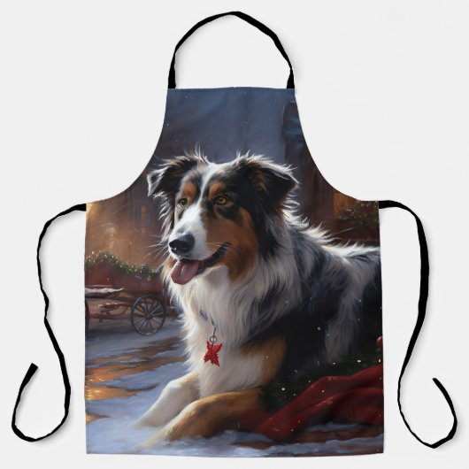 オーストラリア羊飼いクリスマスフェスティバルシーズン エプロン (正面)