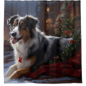 オーストラリア羊飼いクリスマスフェスティバルシーズン シャワーカーテン (正面)