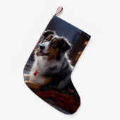 オーストラリア羊飼いクリスマスフェスティバルシーズン スモールクリスマスストッキング (正面 (吊り時))