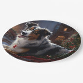 オーストラリア羊飼いクリスマスフェスティバルシーズン ペーパープレート (アングル)