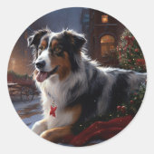 オーストラリア羊飼いクリスマスフェスティバルシーズン ラウンドシール (正面)