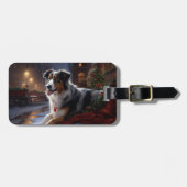 オーストラリア羊飼いクリスマスフェスティバルシーズン ラゲッジタグ (正面横)