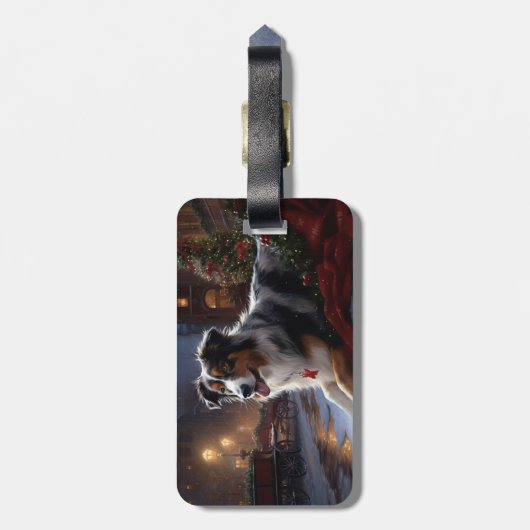 オーストラリア羊飼いクリスマスフェスティバルシーズン ラゲッジタグ (裏面縦)