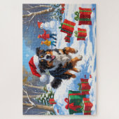 オーストラリア羊飼いクリスマスフェスティバル雪のシーン ジグソーパズル (縦)