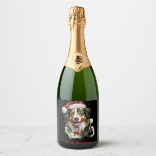 オーストラリア羊飼いクリスマスX-MasウィッシュギフトWoof スパークリングワインラベル