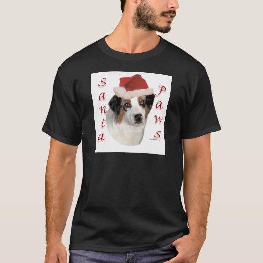 オーストラリア羊飼いサンタ・ポーズ Tシャツ (正面)