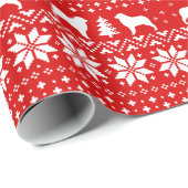 オーストラリア羊飼いシルエットChristmas Dogs Red ラッピングペーパー (ロールコーナー)