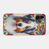 オーストラリア羊飼いドッグカラフル縁どフローラ Case-Mate iPhoneケース (裏面(横))