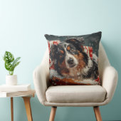 オーストラリア羊飼いドッグクリスマスフェスティバル クッション (椅子)